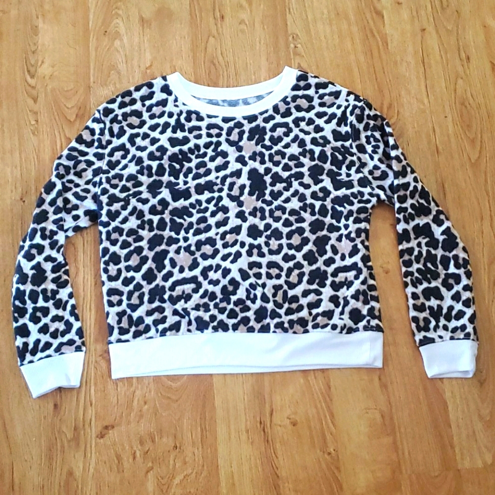 Cute leopard crop Sweatshirt